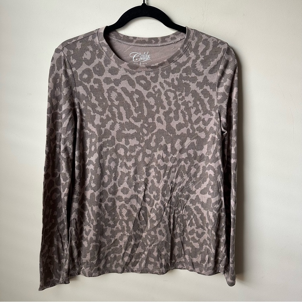 Cold Crush Women's Cheetah Print Long Sleeve T-Shirt Size Small